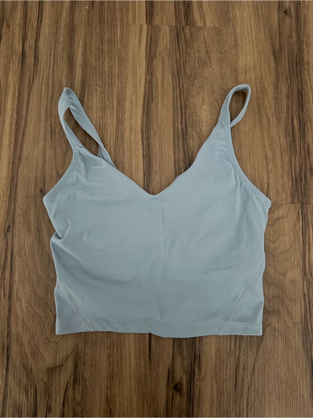 Light Blue Women’s V-Neck Athletic Crop Top